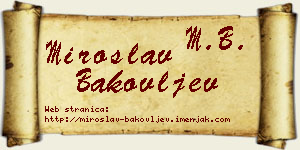 Miroslav Bakovljev vizit kartica